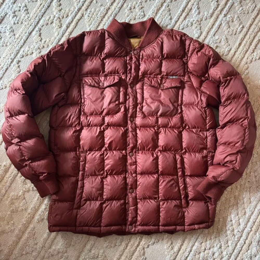 Eddie Bauer Skyliner Vintage Down Puffer Jacket Bomber Maroon TXL